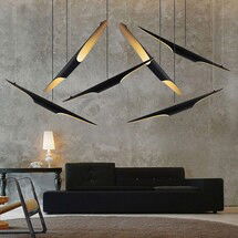Online Designer Business/Office Fly Modern Freely Hanging Single Light Finished in Black Gold