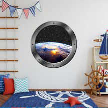 Online Designer Business/Office VWAQ Earth Window Porthole Vinyl Wall Decal 