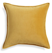 Online Designer Living Room Brenner Yellow 20" Velvet Pillow with Down-Alternative Insert