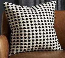 Online Designer Combined Living/Dining 20" ESTELA BLACK AND WHITE PILLOW WITH DOWN-ALTERNATIVE INSERT