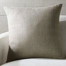 Online Designer Bedroom Liano 23" Almond Monochrome Pillow with Feather-Down Insert