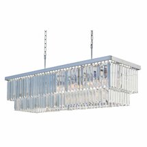 Online Designer Dining Room Kratika 8 - Light Unique/Statement Square/Rectangle Chandelier with Crystal Accents