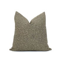 Online Designer Living Room Botanical Pillow Cover Brown Homely Detailed Floral Pattern Linen Cotton Blend Decorative Couch Sofa Bed Throw Pillow Designer Cordoba