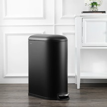 Online Designer Bathroom 2.64 Gallons Steel Step On Trash Can