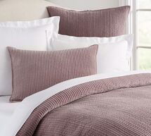 Online Designer Bedroom VELVET CHANNEL QUILT & SHAM - LAVENDER