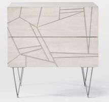 Online Designer Bedroom Roar & Rabbit™ Silver Geo Inlay Nightstand - Bone