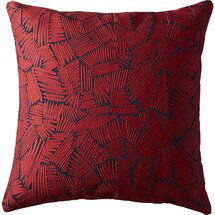 Online Designer Living Room 18" red embroidered pillow