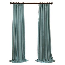 Online Designer Living Room Yarn Dyed Faux Dupioni Silk Single Curtain Panel 