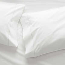 Online Designer Bedroom Favorite Organic Cotton Percale White King Pillowcases, Set of 2