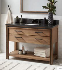 Online Designer Bathroom 48" CELEBRATION CONSOLE VANITY FOR RECTANGULAR UNDERMOUNT SINK - RUSTIC ACACIA