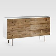 Online Designer Bedroom Reclaimed Wood + Lacquer 6-Drawer Dresser