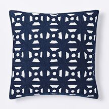 Online Designer Living Room Modern Crewel Lattice Pillow Cover - Nightshade