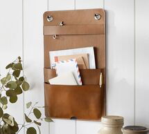 Online Designer Home/Small Office LEATHER WALL HANGING ORGANIZER