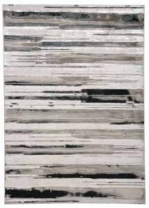 Online Designer Combined Living/Dining Dow Silver/Black Area Rug