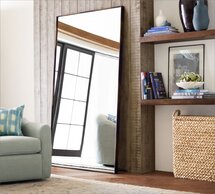 Online Designer Bedroom Berke Oversized Bronze Frame Antiqued Floor Mirror