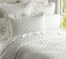 Online Designer Bedroom BELGIAN FLAX LINEN DIAMOND QUILT & SHAM