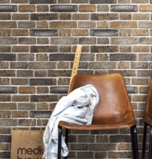 Online Designer Living Room Vintage Faux Brick Wall Background Wall Room Decor Brown/Black/White