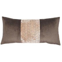 Online Designer Living Room Pewter Weave Band Throw Pillow