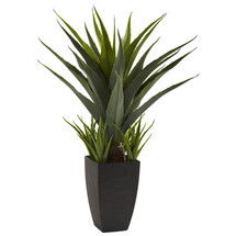 Online Designer Living Room Nearly Natural Agave Desk Top Plant in Decorative Vase