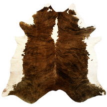 Online Designer Living Room Extra Large Brindle Brazilian Cowhide Brown & White Area Rug