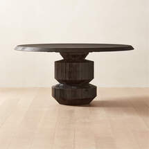 Online Designer Other SYLVIE ROUND BLACK WOOD DINING TABLE