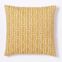 Online Designer Home/Small Office Mid Century Crewel Bracket Geo Pillow Cover - Horseradish