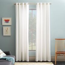 Online Designer Living Room Cotton Canvas Grommet Curtain - White