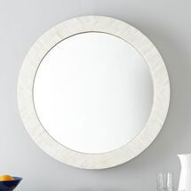 Online Designer Bedroom Parsons Round Mirror - Bone Inlay