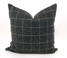 Online Designer Living Room Charcoal window pane pillow cover