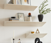 Online Designer Home/Small Office Floating Wedge Wall Shelves-White