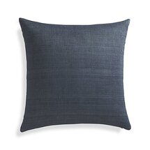 Online Designer Living Room Michaela Dusk Blue 20" Pillow with Feather-Down Insert
