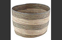 Online Designer Living Room Silver Stripe Woven Floor Bin