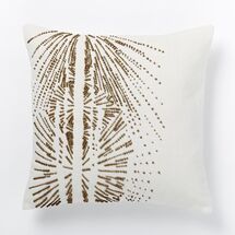 Online Designer Combined Living/Dining Beaded Galaxy Burst Pillow Cover - Pearl/Gold