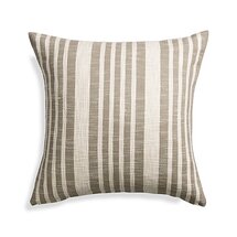 Online Designer Living Room Celena Grey Stripe 23" Pillow with Down-Alternative Insert