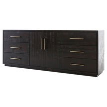 Online Designer Bedroom Dorwin Industrial Loft Espresso Brown Acacia Wood Media Console Sideboard