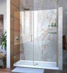 Online Designer Bathroom DreamLine Unidoor 72-in Hx57 in to 58- in W Frameless Hinged