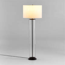 Online Designer Combined Living/Dining Promenade Black Floor Lamp with White Shade