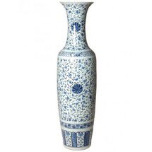 Online Designer Hallway/Entry Blue and White Tall Vase