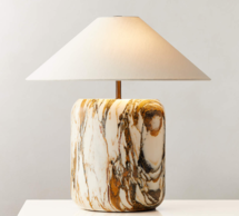 Online Designer Combined Living/Dining BLOCK GOLDEN CALACATTA MARBLE TABLE LAMP