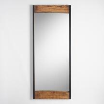 Online Designer Bedroom Large Walnut Brown Wood Leaner Mirror With Live Edge