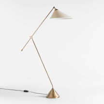 Online Designer Bedroom Avant Metal Articulating Floor Lamp with Fabric Shade 76"