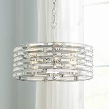 Online Designer Living Room Possini Euro Ebbets 18 1/4" Wide Chrome Round Pendant Light