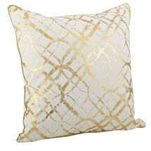 Online Designer Living Room Lustrous Metallic Foil Print Cotton Throw Pillow