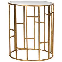 Online Designer Combined Living/Dining Newco Mirrored Gold Accent Table