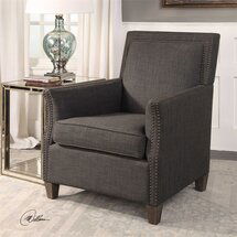 Online Designer Bedroom  Charcoal Linen Armchair