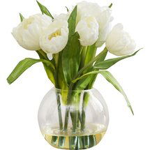 Online Designer Home/Small Office Tulips Arrangement with Vase
