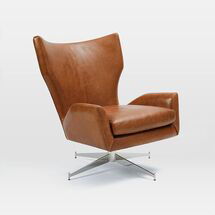 Online Designer Home/Small Office Hemming Leather Swivel Armchair