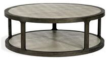 Online Designer Combined Living/Dining Litchfield Modern Classic Grey Shagreen Wood Round Coffee Table