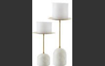 Online Designer Living Room NUMA MARBLE AND BRASS CANDLE STANDS SET OF 2