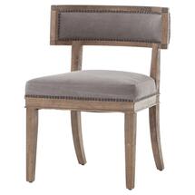 Online Designer Dining Room Livingston Modern Classic Curved Back Charcoal Grey Cotton Dining Chair